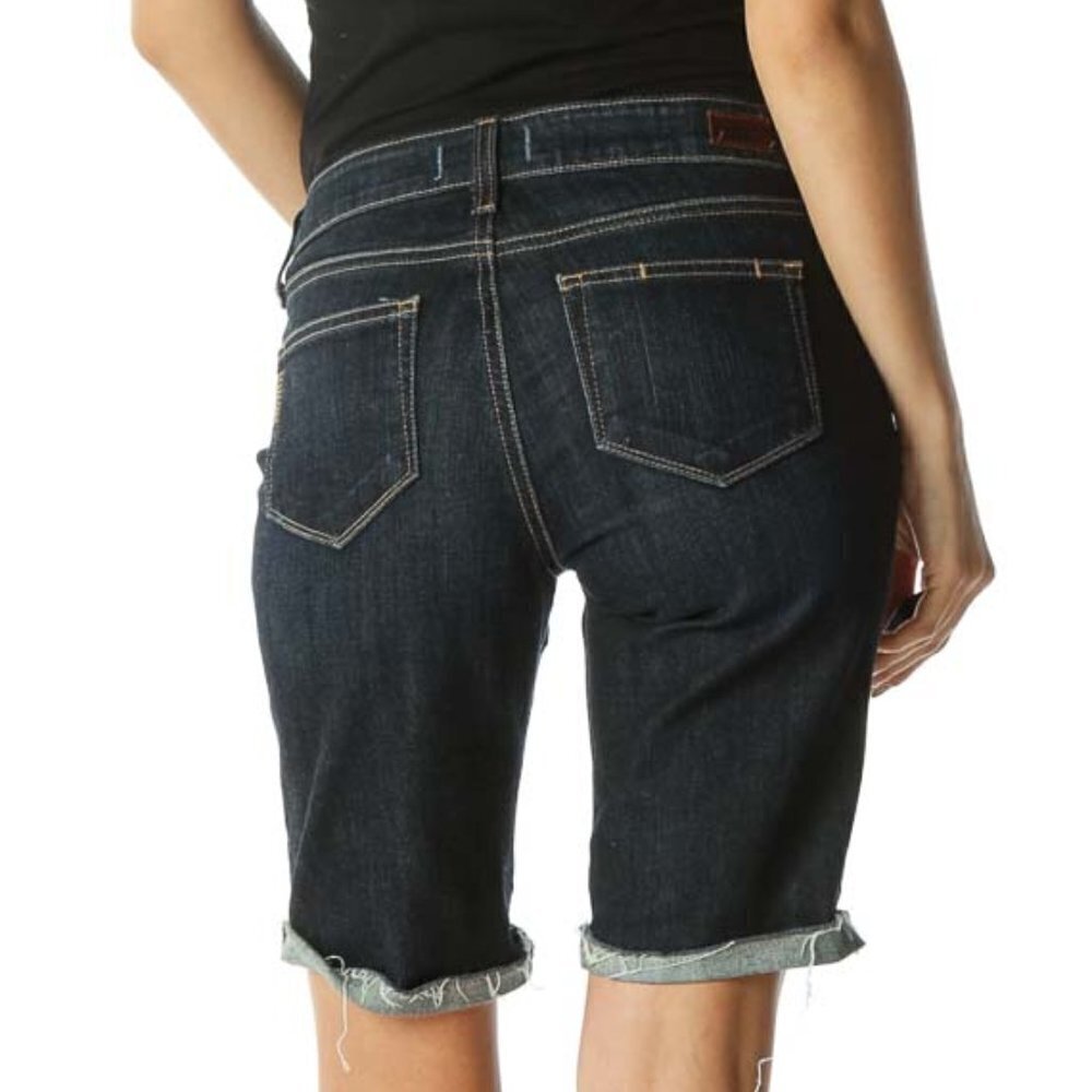 Paige Blue Dark Wash Cuffed Capri Denim - Picture 3 of 3